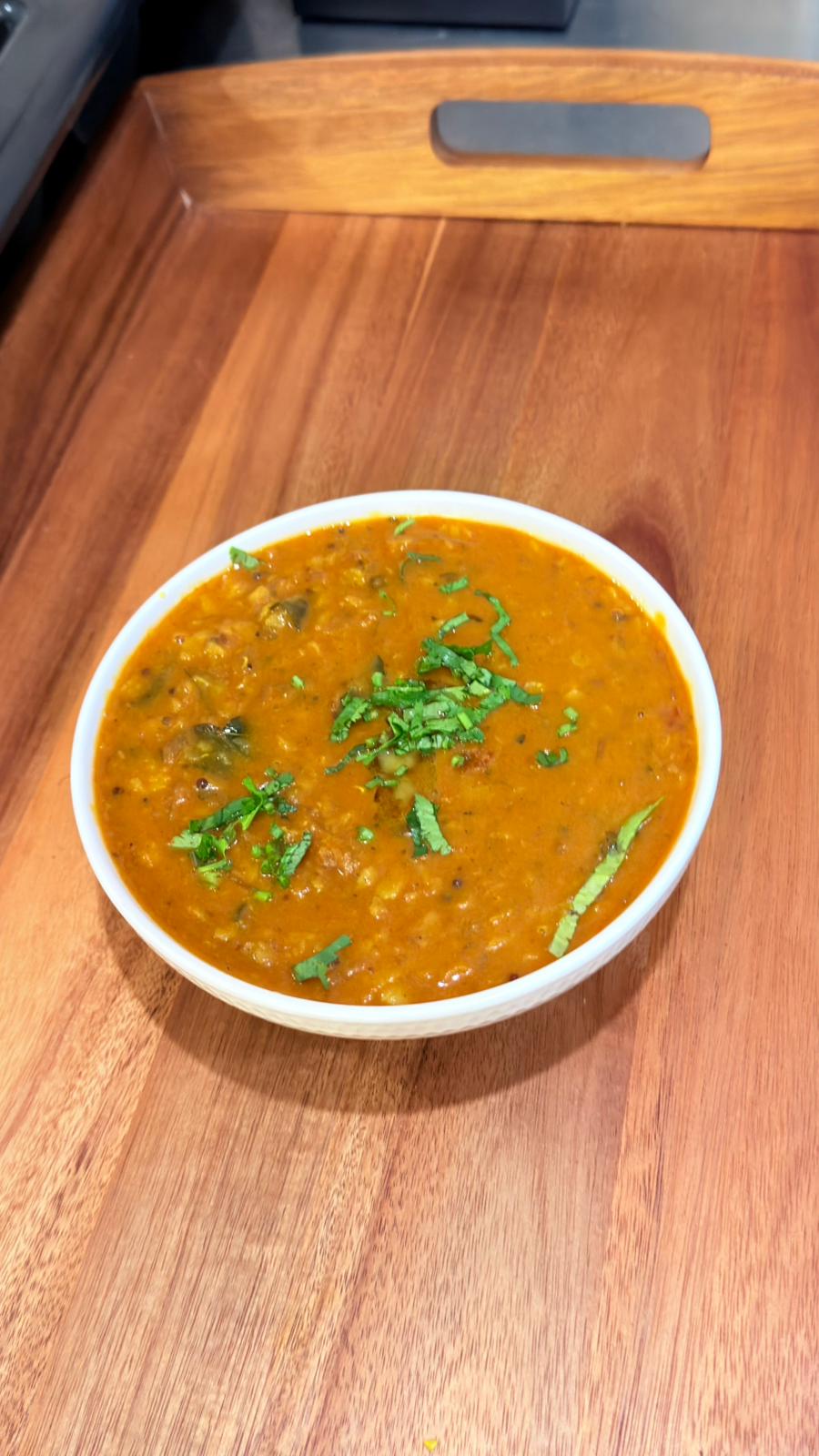 Dal Tadka with fresh coriander at Tandoor and Chai Indian Pakistani restaurant Bedford Perth