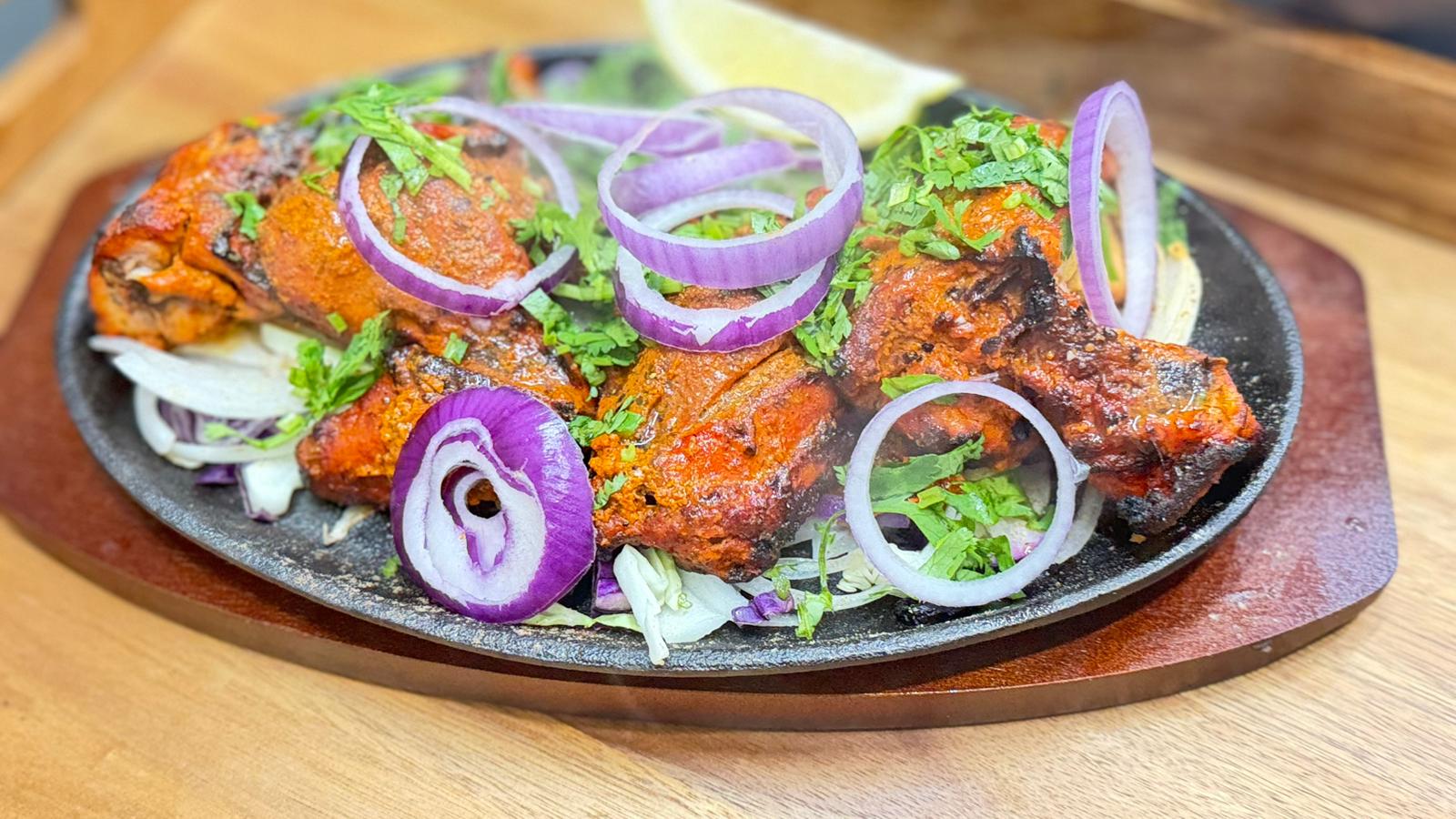 Tandoori Chicken with charcoal tandoor flavor at Tandoor and Chai Bedford Perth