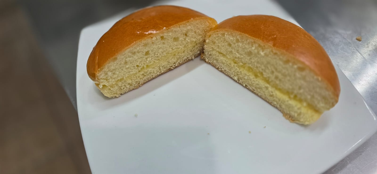 Butter bun cut in half showing delicious makkhan filling at Tandoor and Chai Bedford Perth