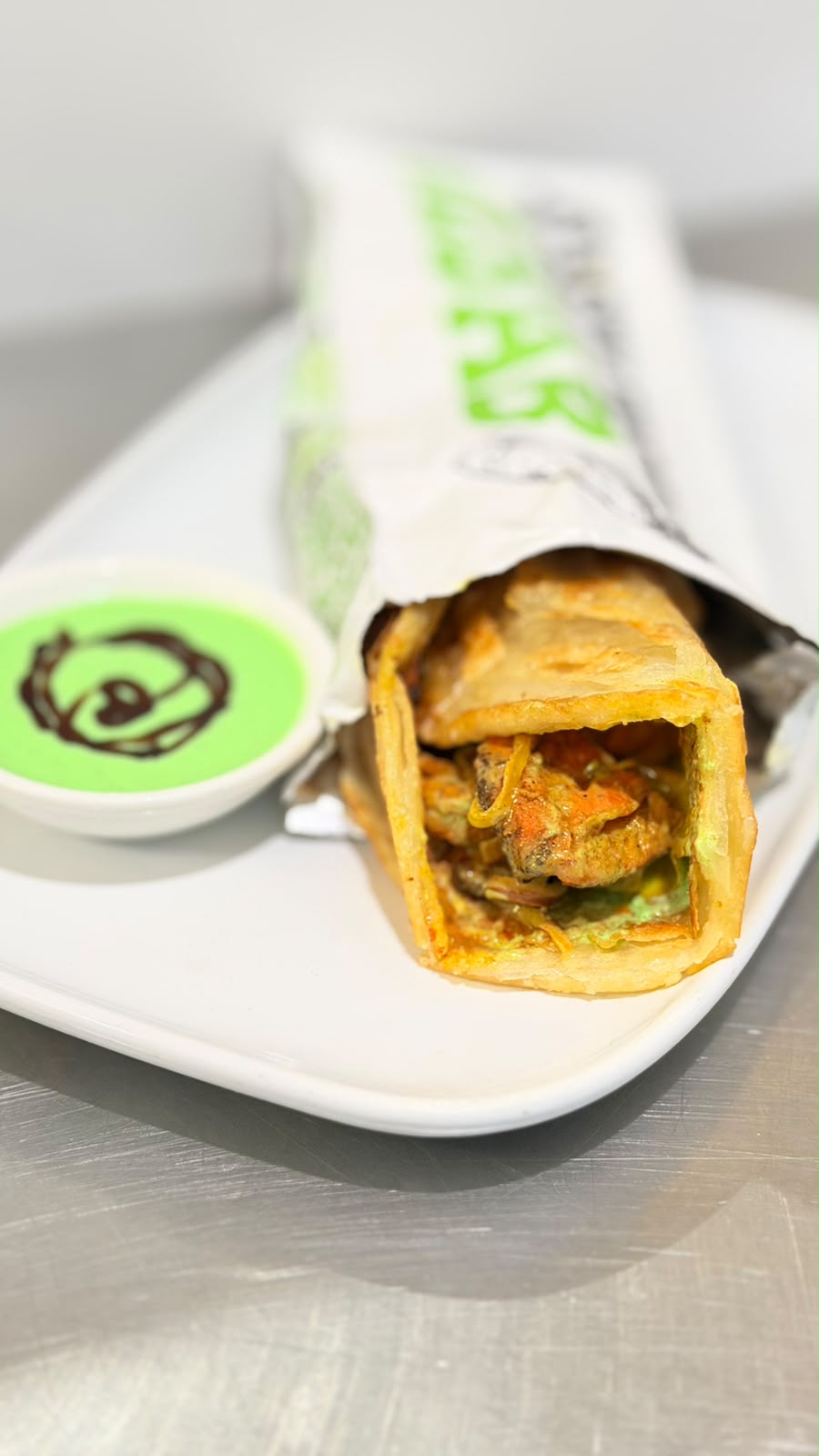 Fresh Paratha Wrap with signature creamy sauce at Tandoor and Chai Bedford Perth